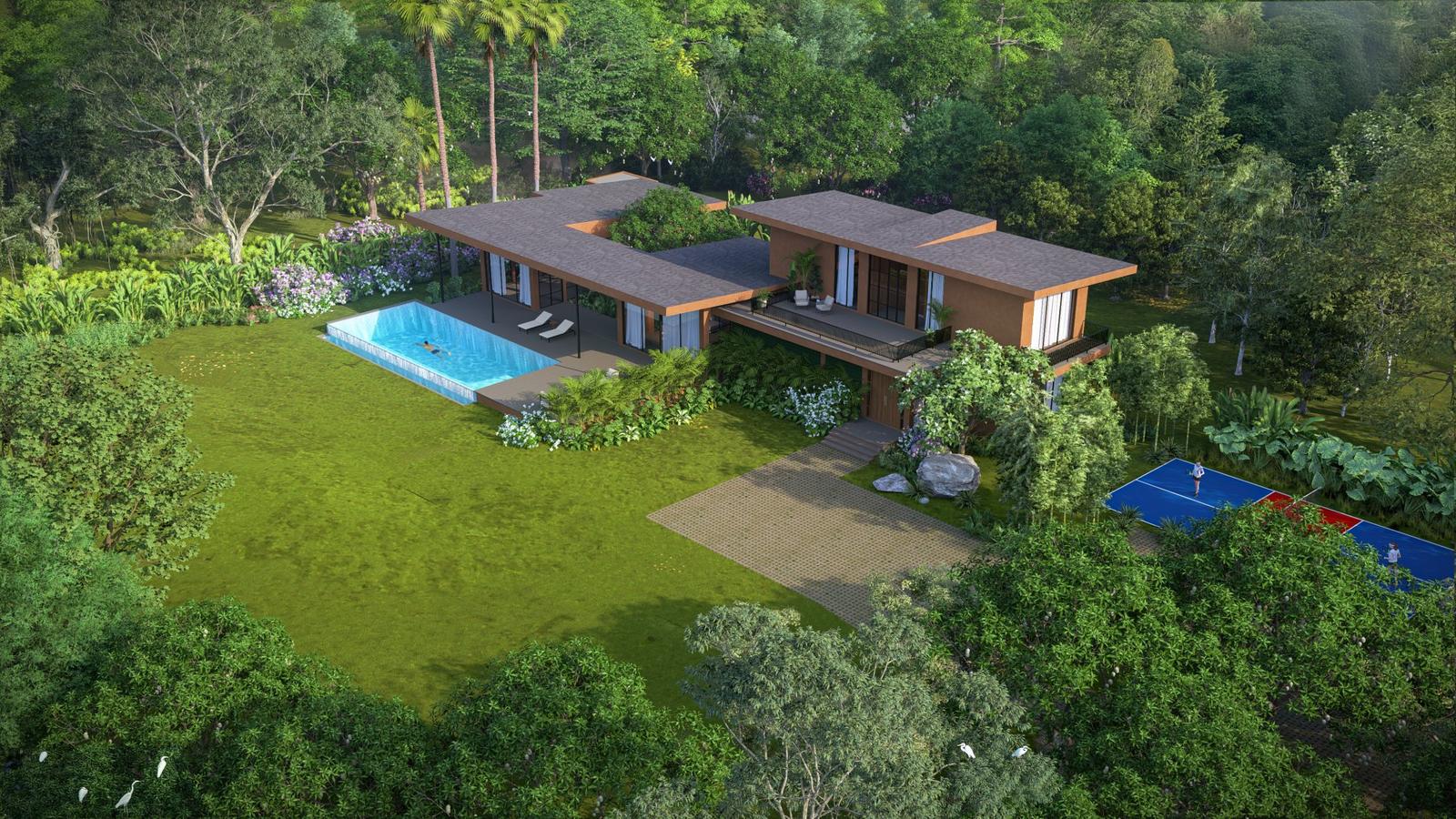 Aerial view of the estate