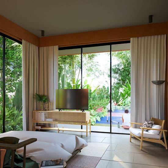 Bedroom opening to the garden